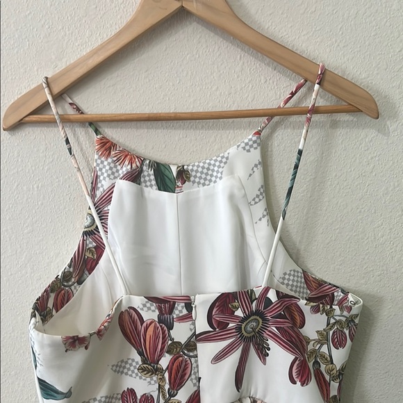 Anthropologie -Cameo White and Green Ruffled Peplum Sundress - Picture 8 of 11